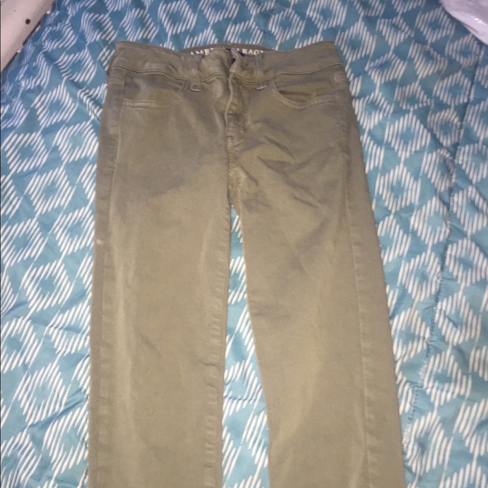 army green American eagle jeans